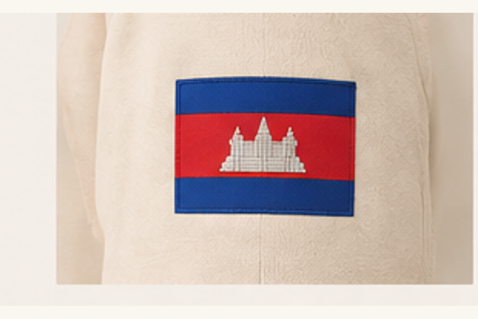 Sleeve flag detail for the Cambodia Up Close collection.
