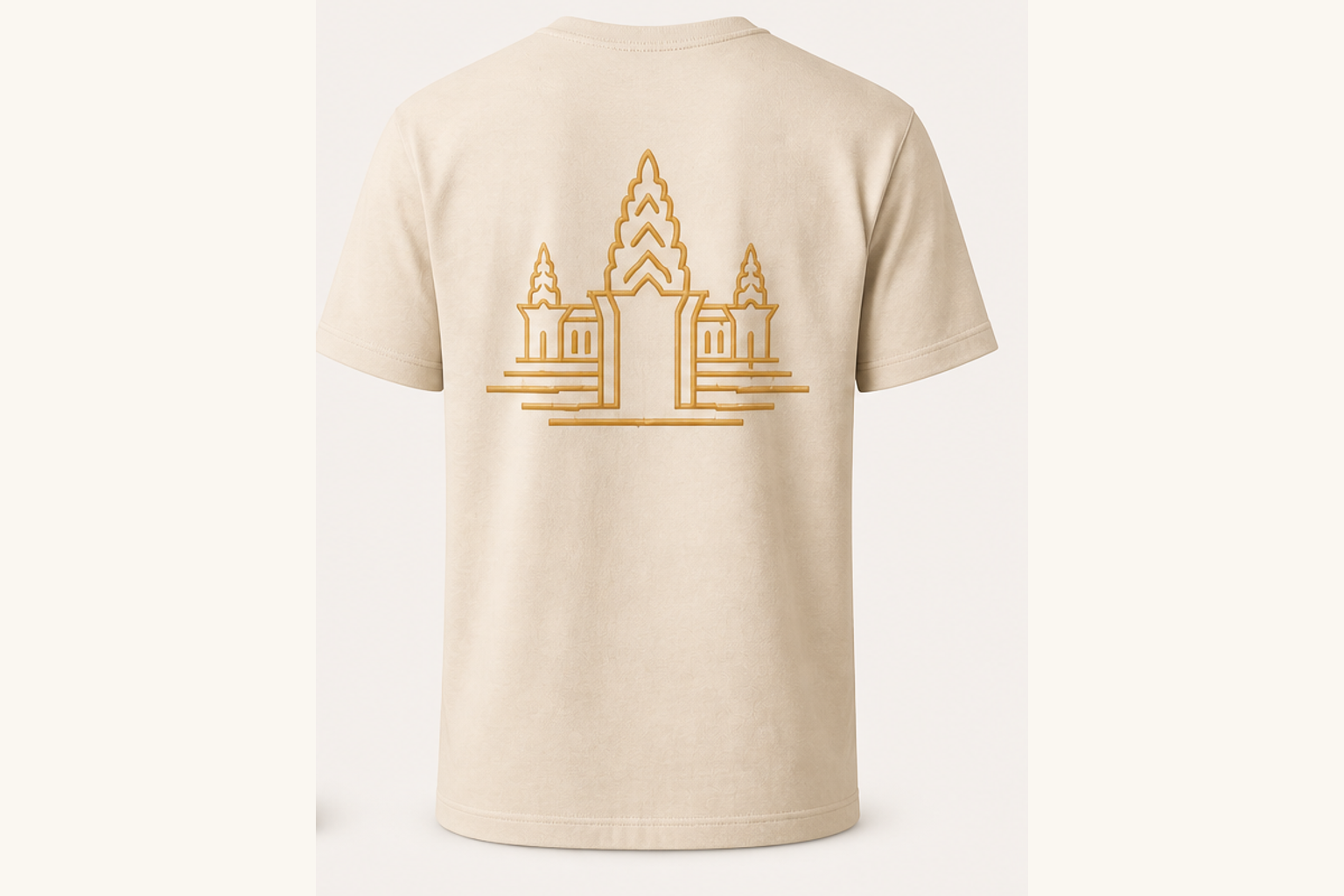 Cream back view for the Cambodia Up Close collection.